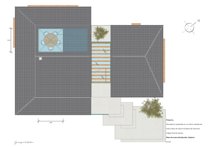 室内设计 &amp; Architecture/LCI巴塞罗那/Plano nueva distribuci&# 243; n_Cubierta.