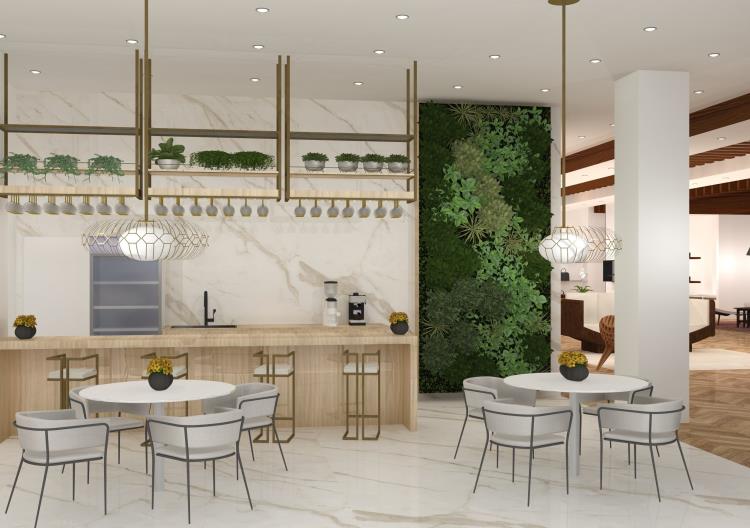 Interior Design &amp; Architecture/LaSalle College Vancouver/The Row Vancouver Cafe Area Render