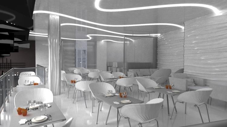 Design d&#39;int&#233;rieur et architecture/Coll&#232;ge Inter-Dec | Laval/Restaurant mezzanine