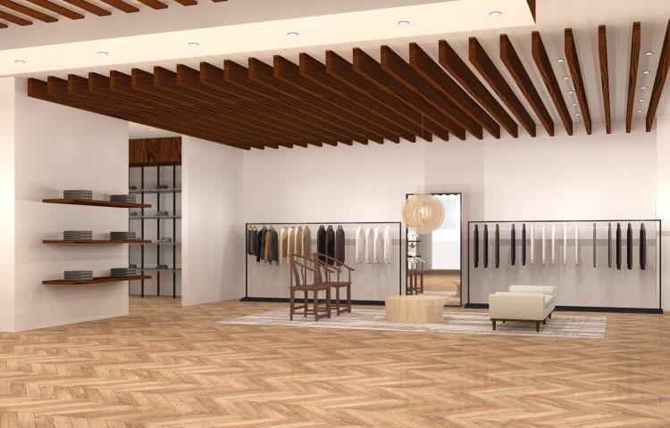 Interior Design &amp; Architecture/LaSalle College Vancouver/The Row Vancouver Clothes Display Render