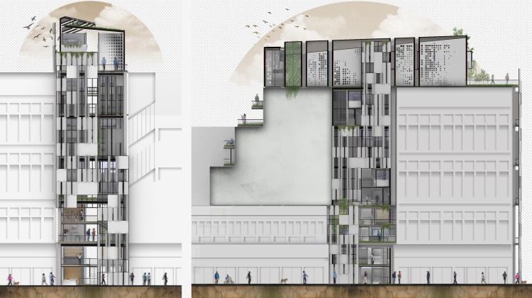 Dise&#241;o de Interiores y Arquitectura/Universidad VERITAS | San Jos&#233;/Elevaciones por fachada / Elevations by facade 