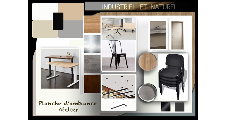 Design d&#39;int&#233;rieur et architecture/Coll&#232;ge LaSalle | Tunis/Planche d&#39;ambiance atelier