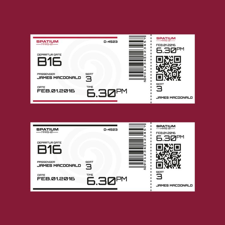 Graphic Design/LCI Barcelona/Tickets de vuelo de SPATIUM