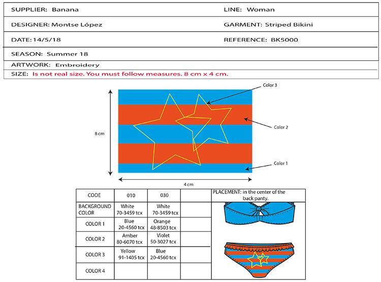 Dise&#241;o de Moda/LCI Barcelona/Swimwear data sheet