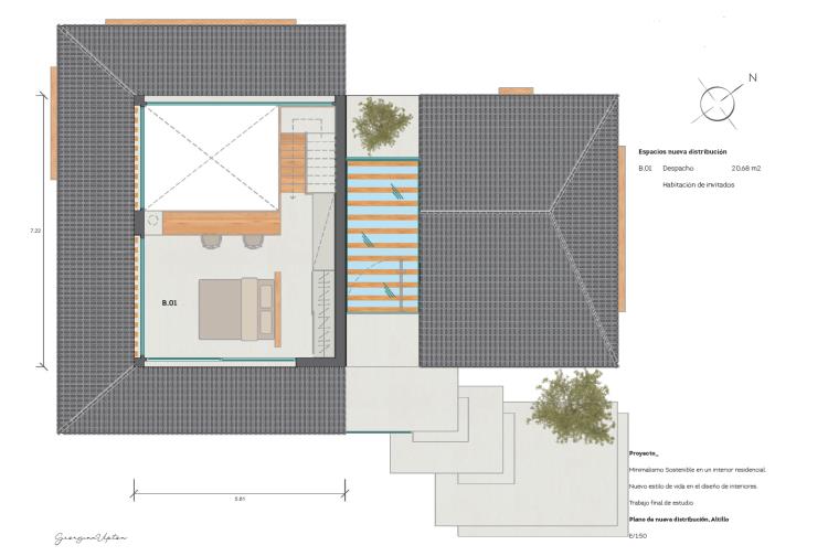 Design d&#39;int&#233;rieur et architecture/LCI Barcelona/Plano nueva distribuci&#243;n_Altillo.