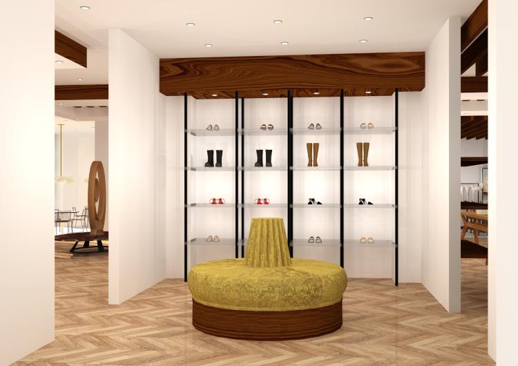 Interior Design &amp; Architecture/LaSalle College Vancouver/The Row Vancouver Shoes Display Render